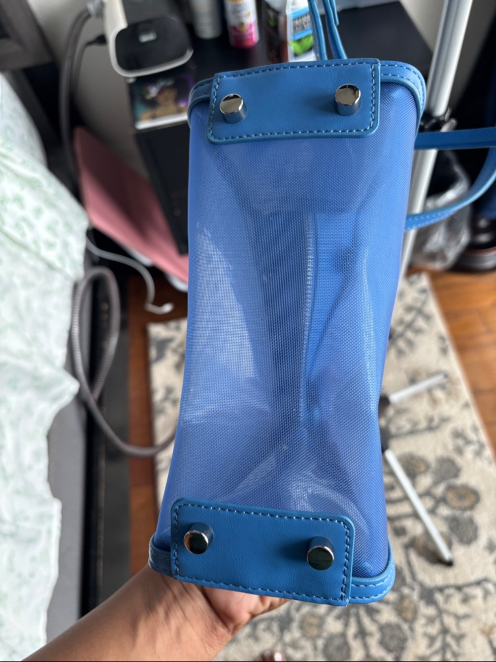 Brandon Blackwood Bright Blue Clear Mini Satchel - Picture 4 of 9